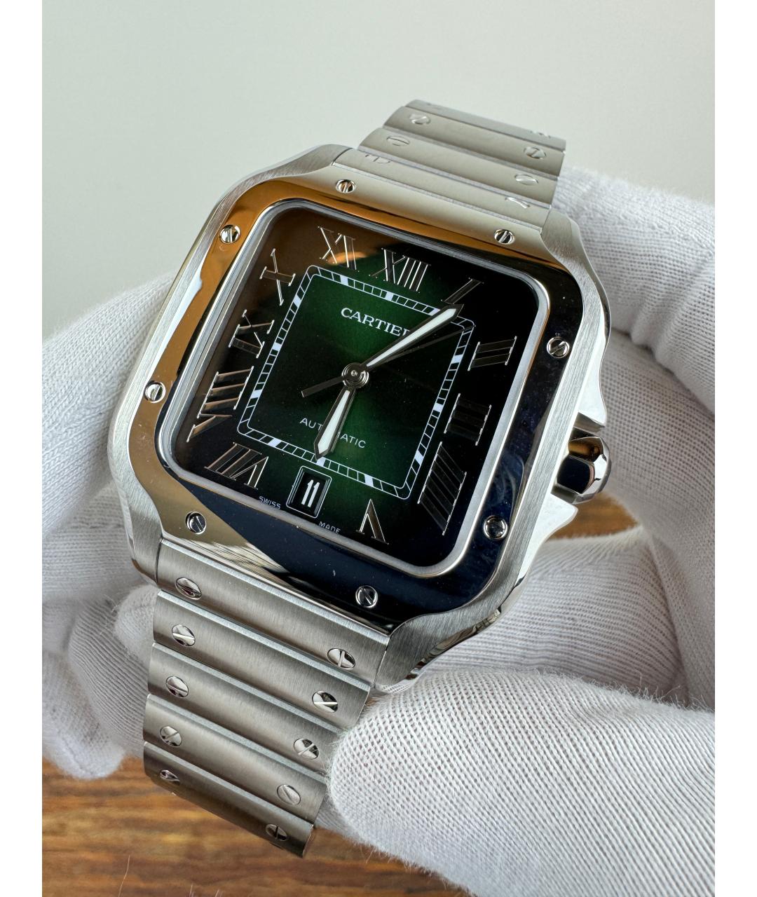 CARTIER Зеленые часы, фото 3