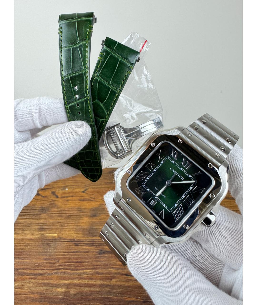 CARTIER Зеленые часы, фото 9