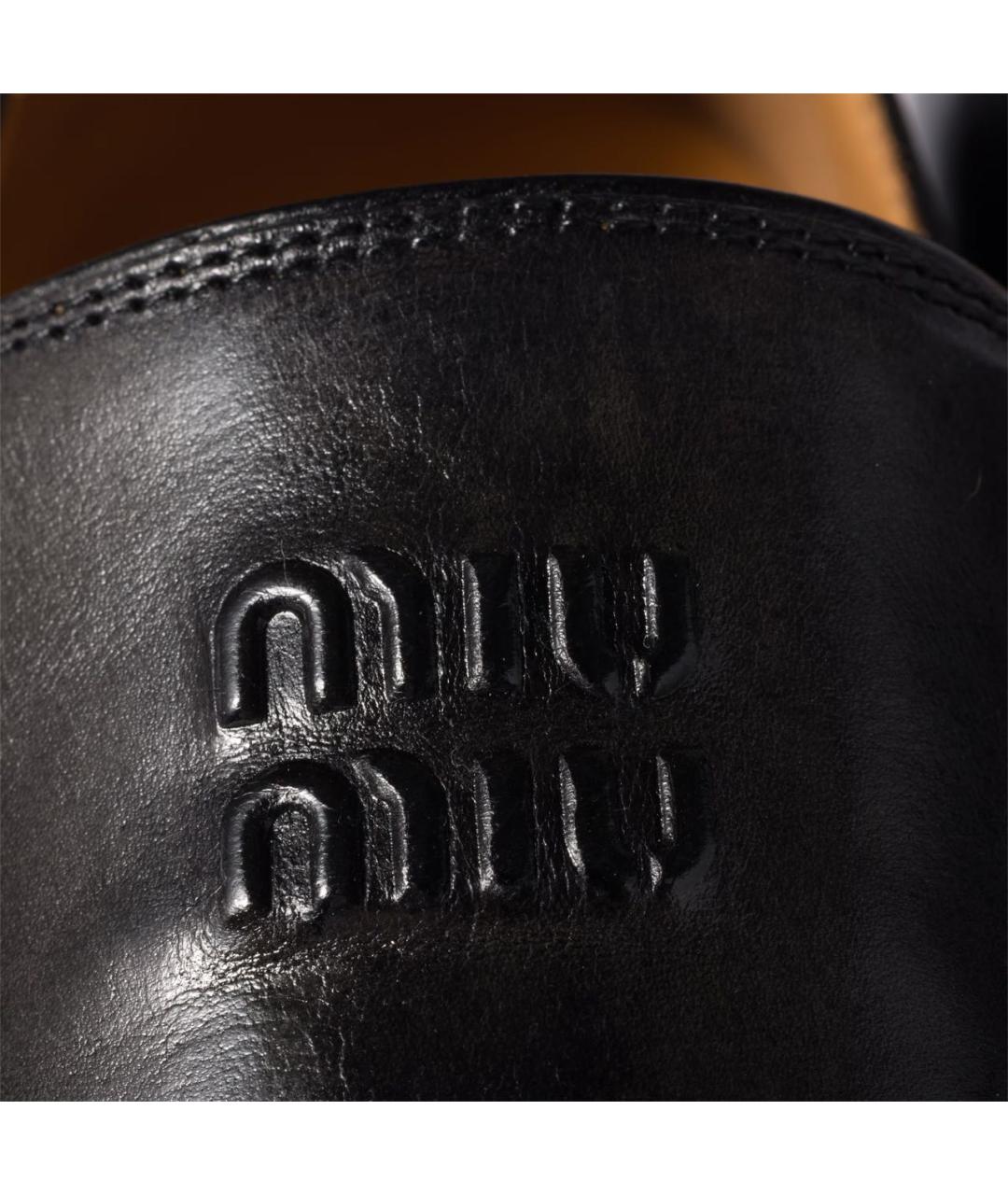 MIU MIU Черные кожаные лоферы, фото 4