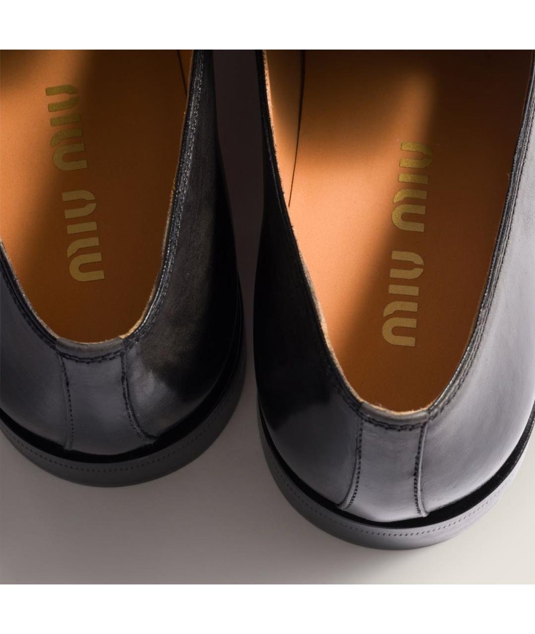 MIU MIU Черные кожаные лоферы, фото 3