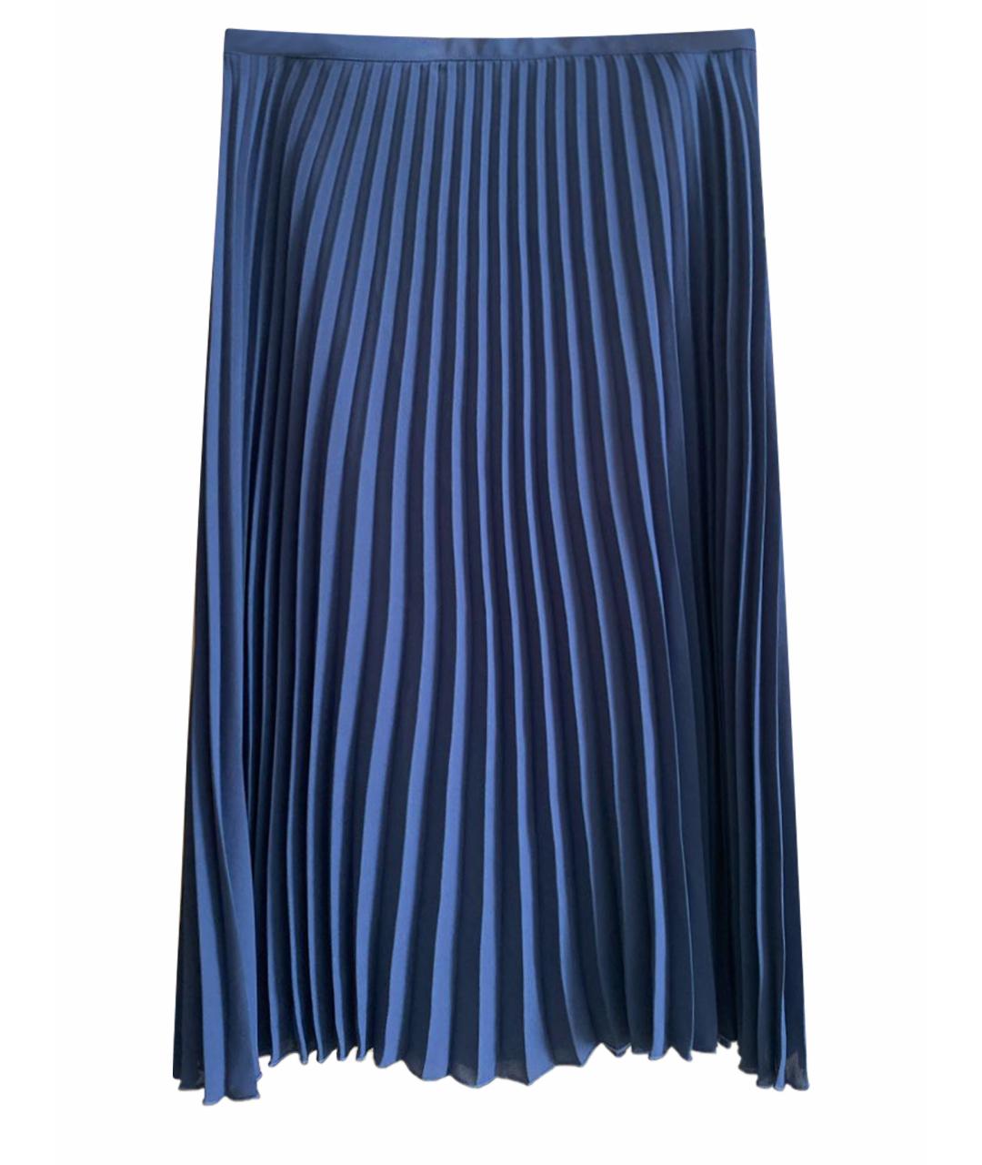 MAX MARA Синяя полиэстеровая юбка миди, фото 1