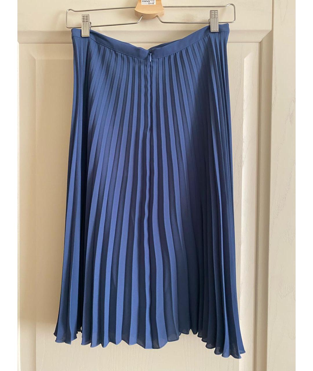 MAX MARA Синяя полиэстеровая юбка миди, фото 2