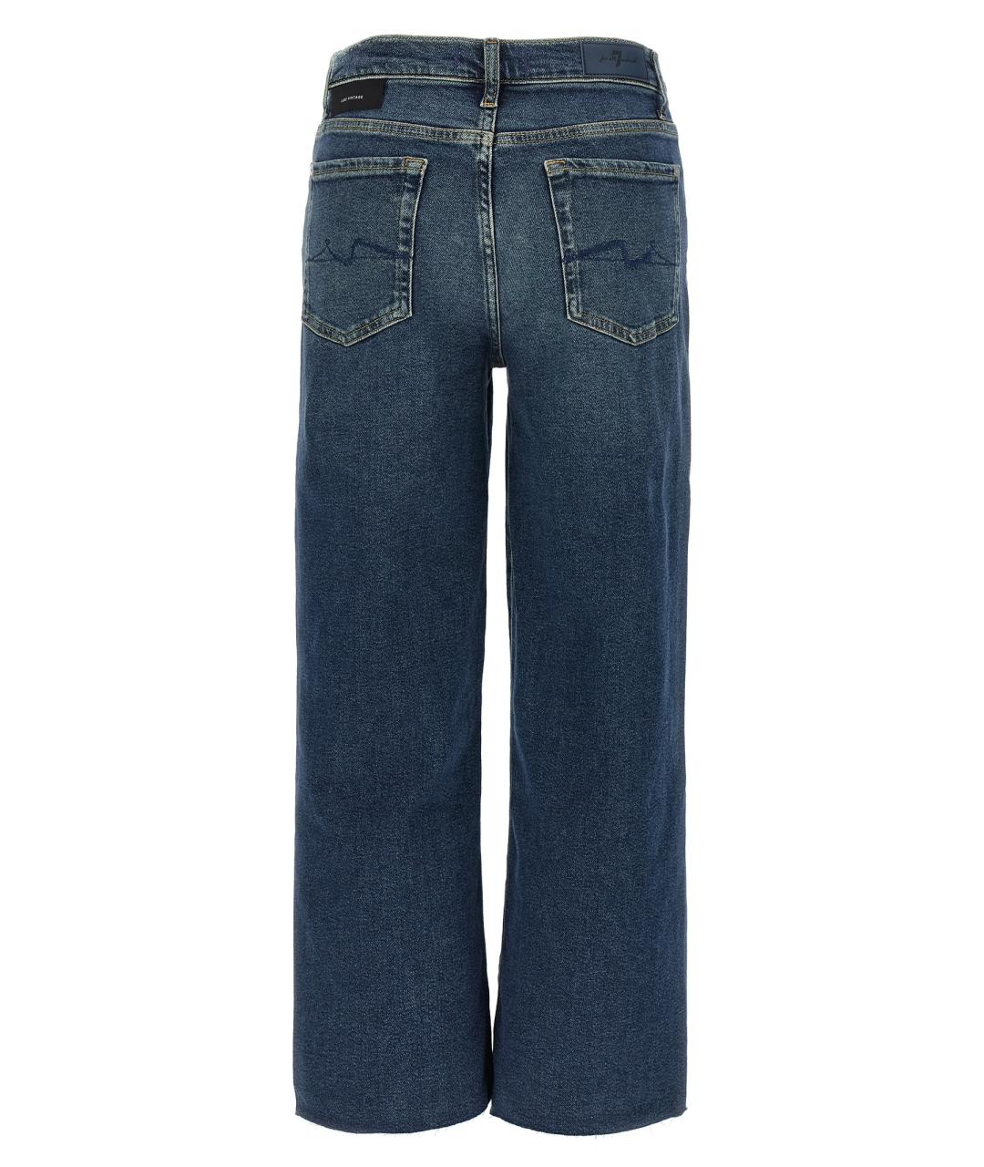 7 FOR ALL MANKIND Голубые хлопковые прямые джинсы, фото 2