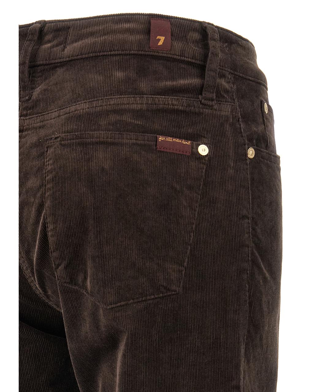 7 FOR ALL MANKIND Коричневые хлопко-эластановые прямые джинсы, фото 4