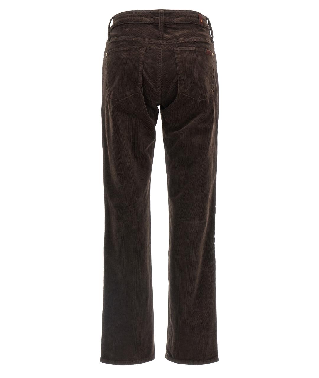 7 FOR ALL MANKIND Коричневые хлопко-эластановые прямые джинсы, фото 2