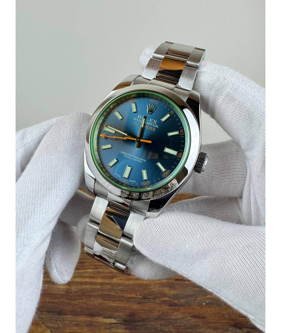 ROLEX Синие стальные часы, фото 2