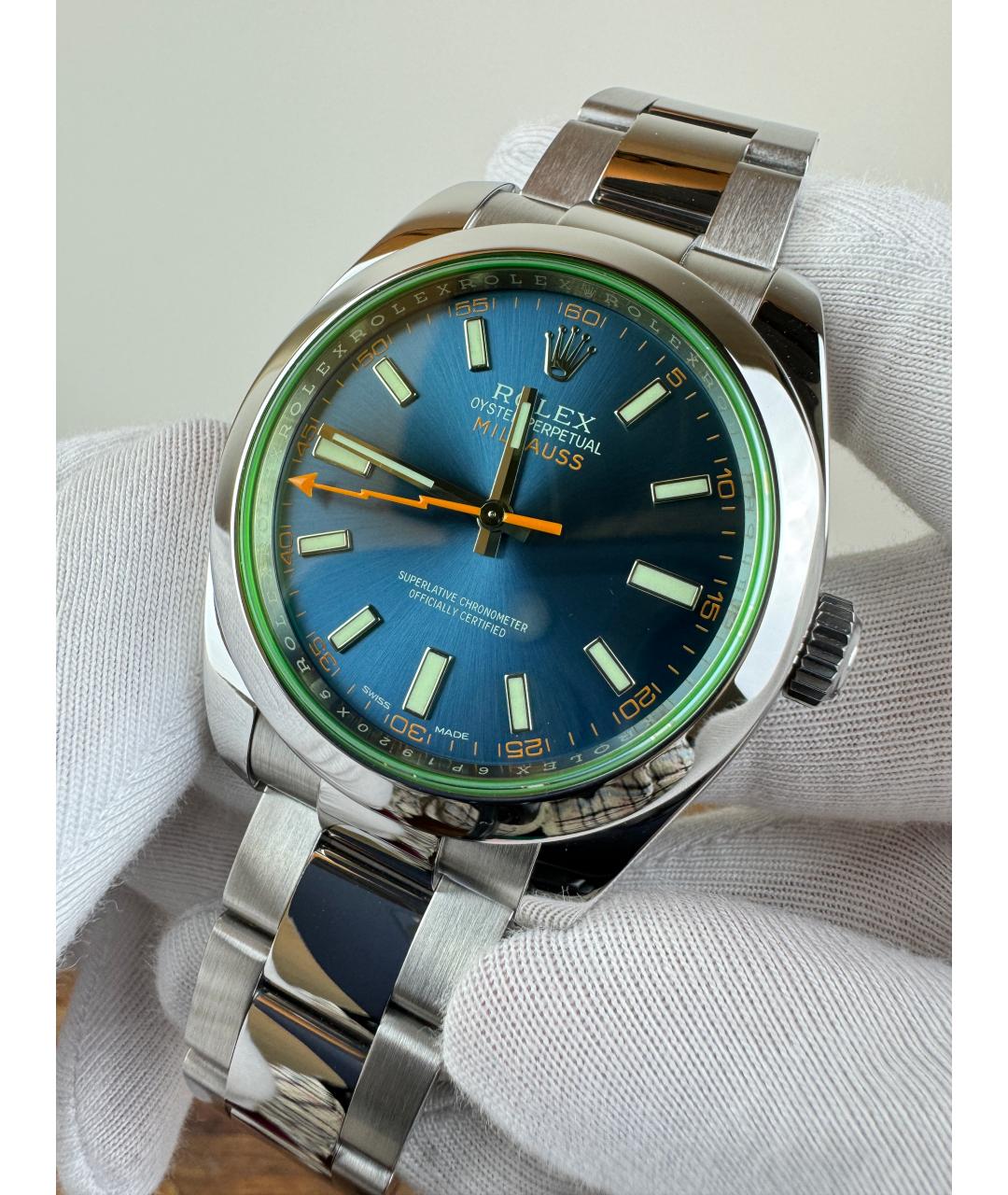 ROLEX Синие стальные часы, фото 3