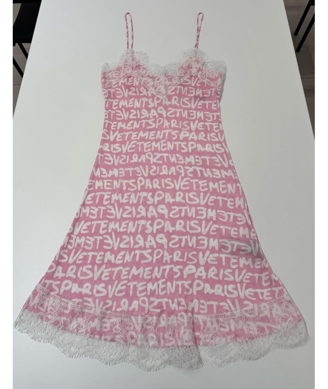 VETEMENTS Розовое вискозное повседневное платье, фото 2