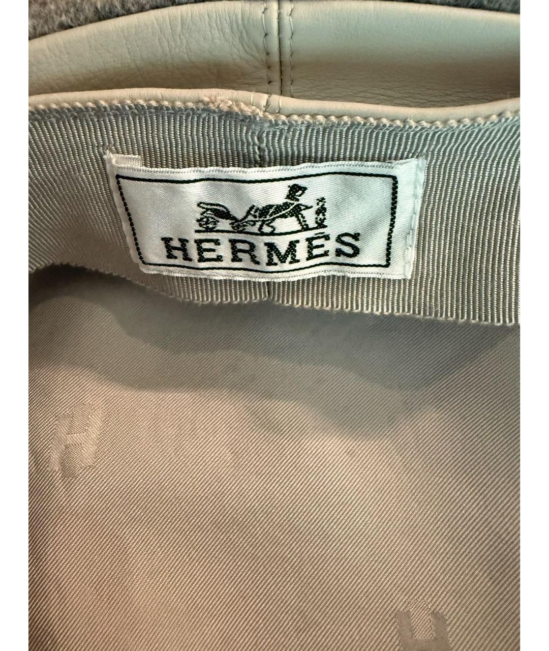 HERMES Серая шерстяная кепка, фото 4