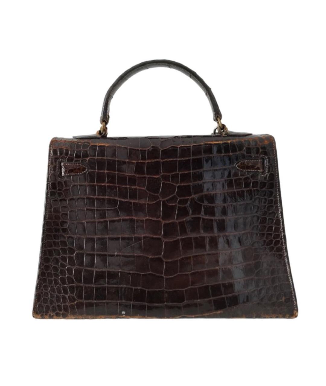 HERMES Коричневая сумка через плечо из экзотической кожи, фото 3