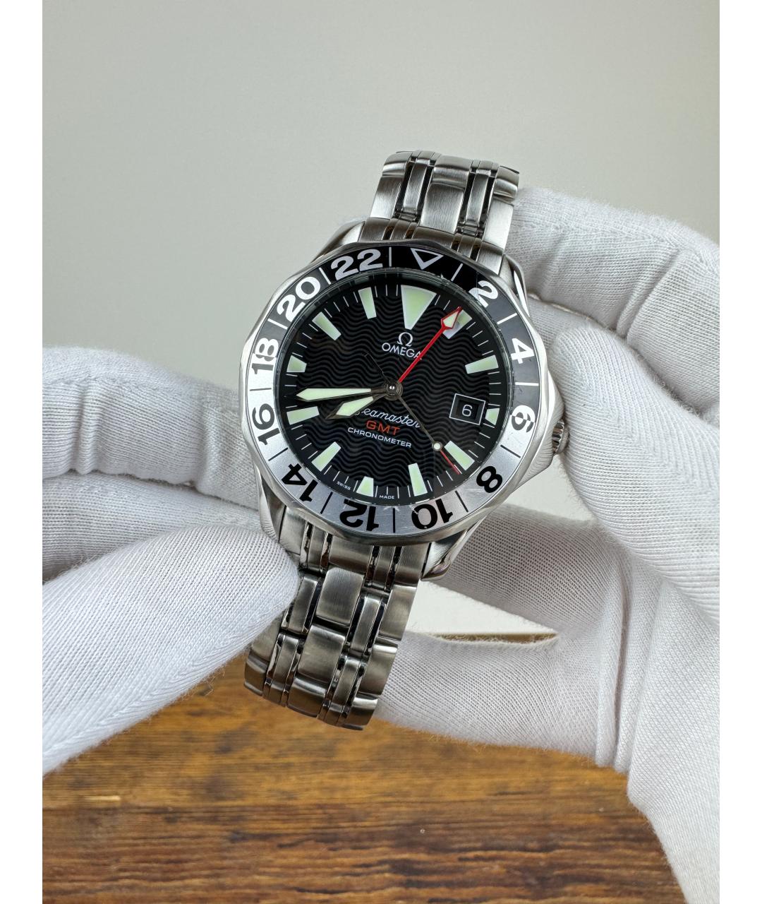 OMEGA Черные часы, фото 2