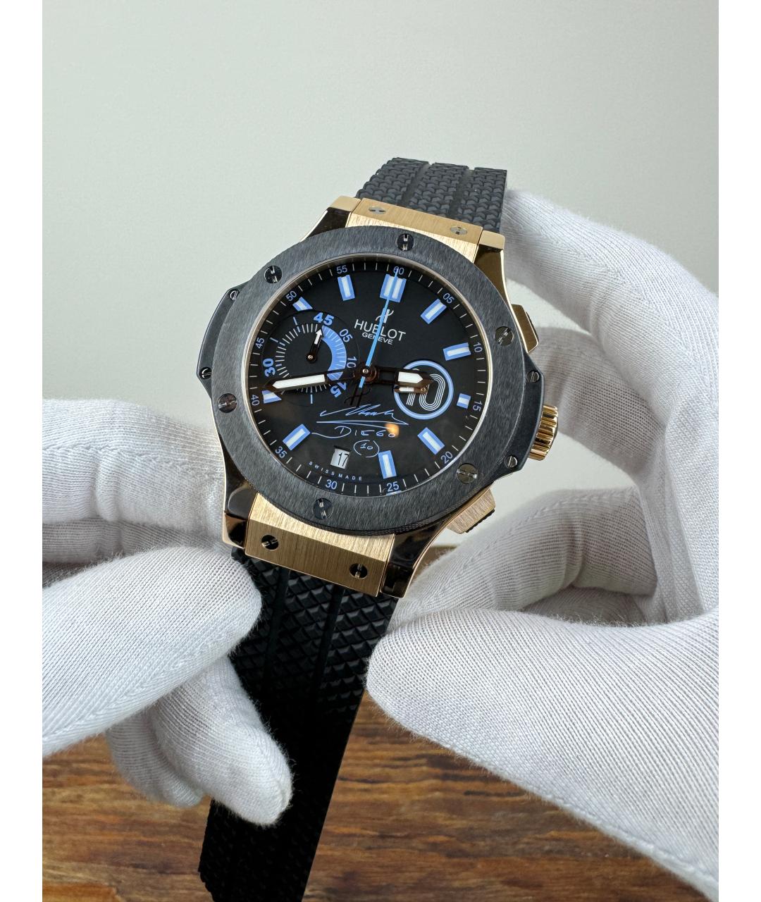 HUBLOT Черные часы из розового золота, фото 3