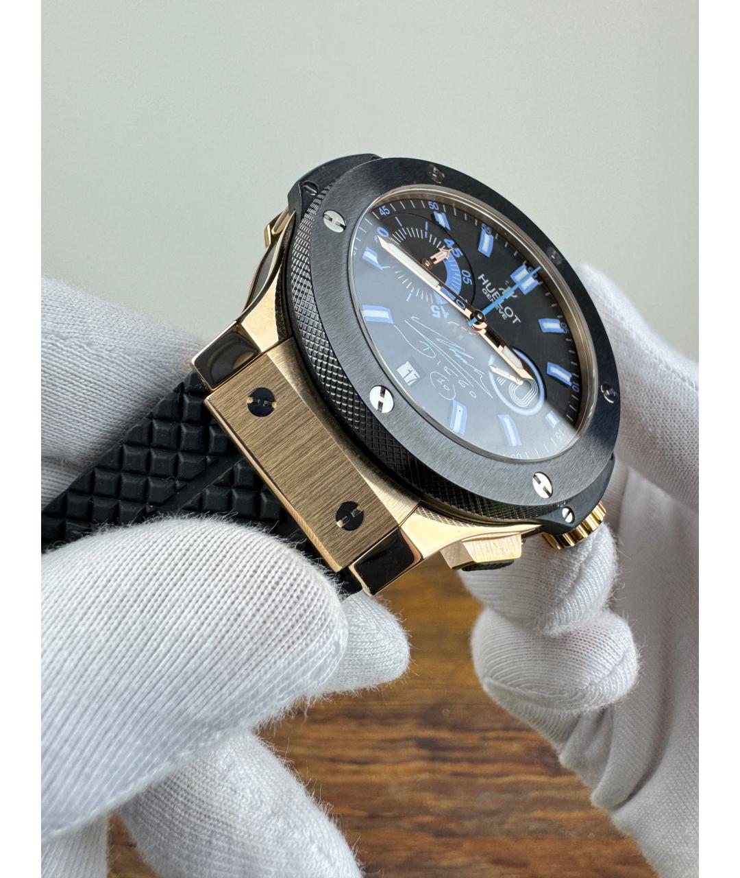 HUBLOT Черные часы из розового золота, фото 7