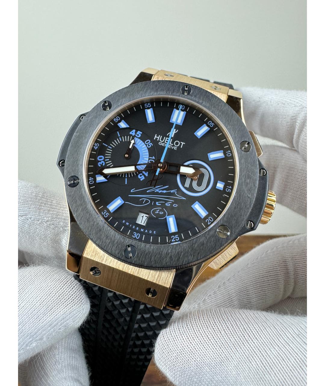 HUBLOT Черные часы из розового золота, фото 4