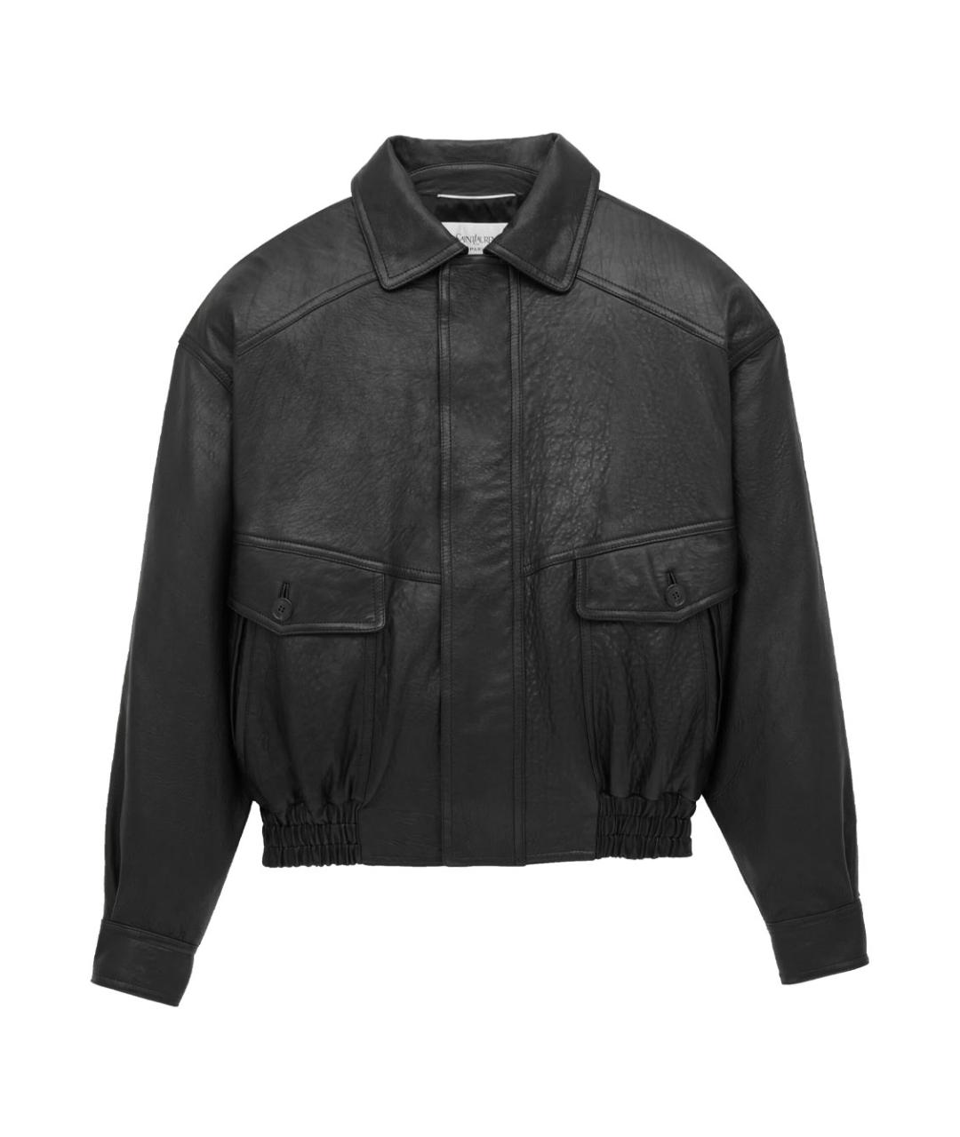 SAINT LAURENT Черная кожаная куртка, фото 1