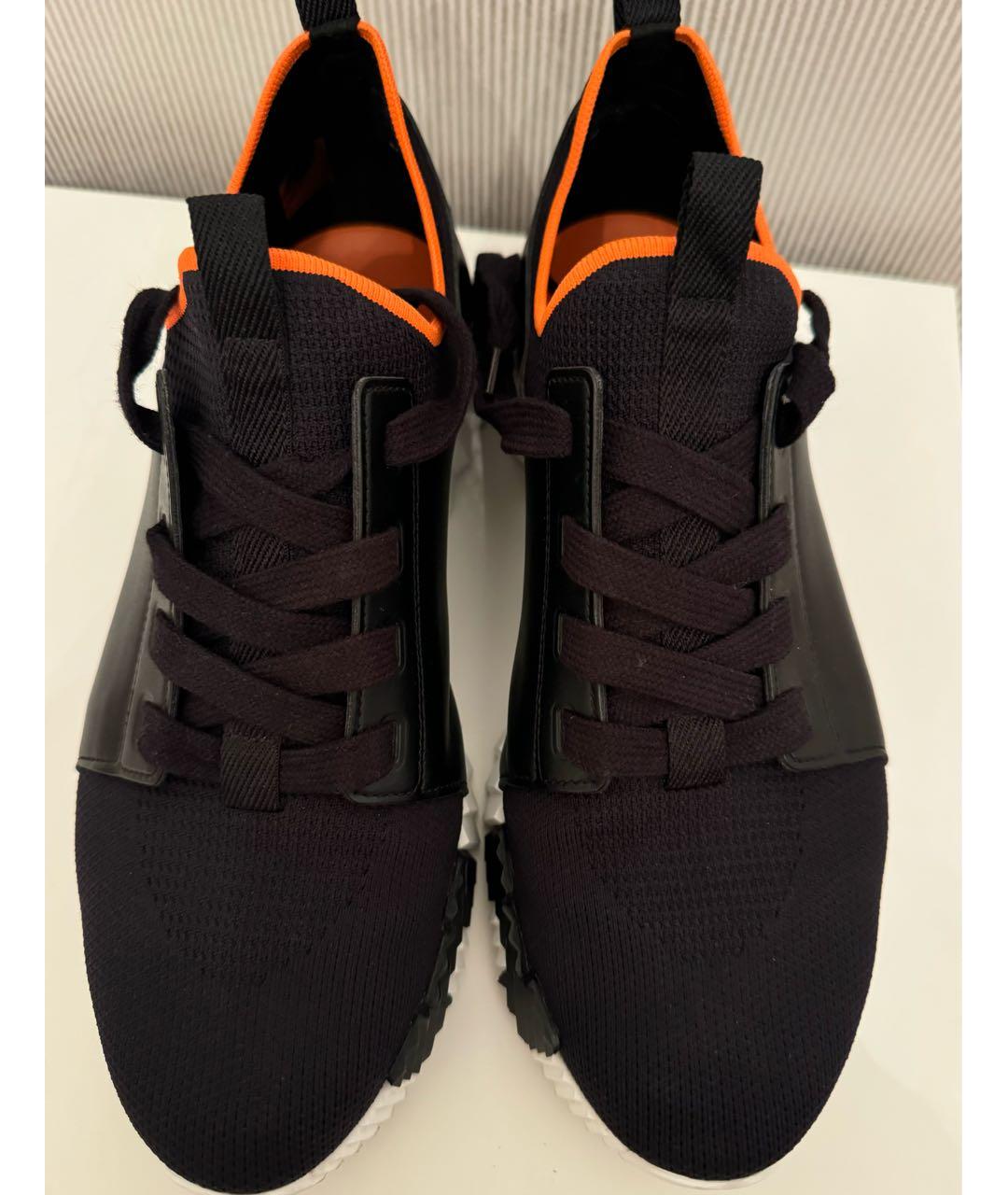 HERMES Черные кожаные низкие кроссовки / кеды, фото 2