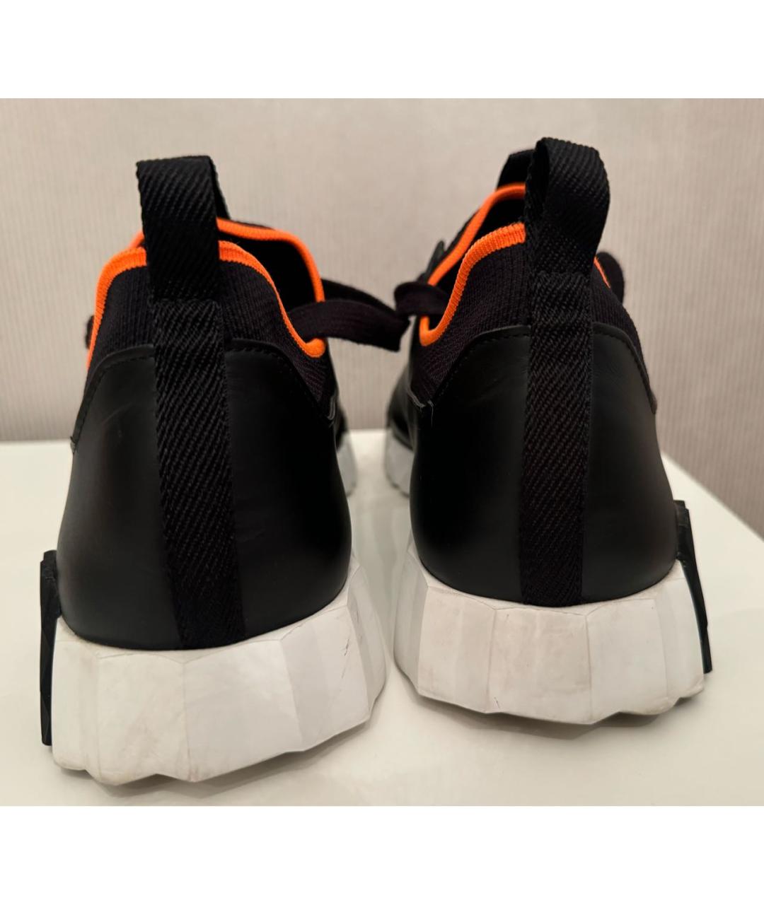 HERMES Черные кожаные низкие кроссовки / кеды, фото 4