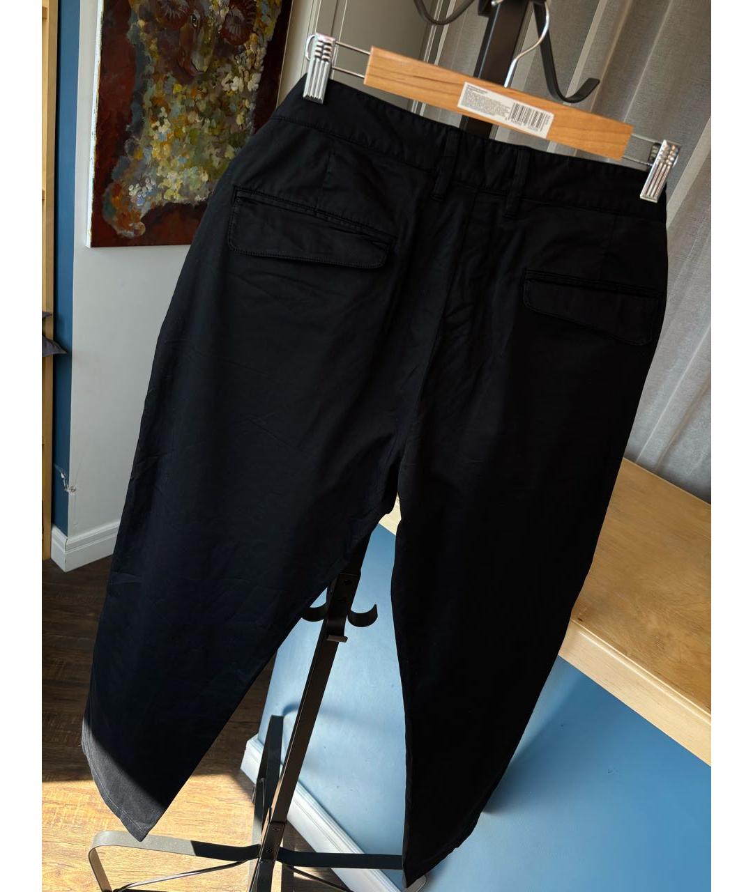 BIKKEMBERGS Черные хлопковые повседневные брюки, фото 3