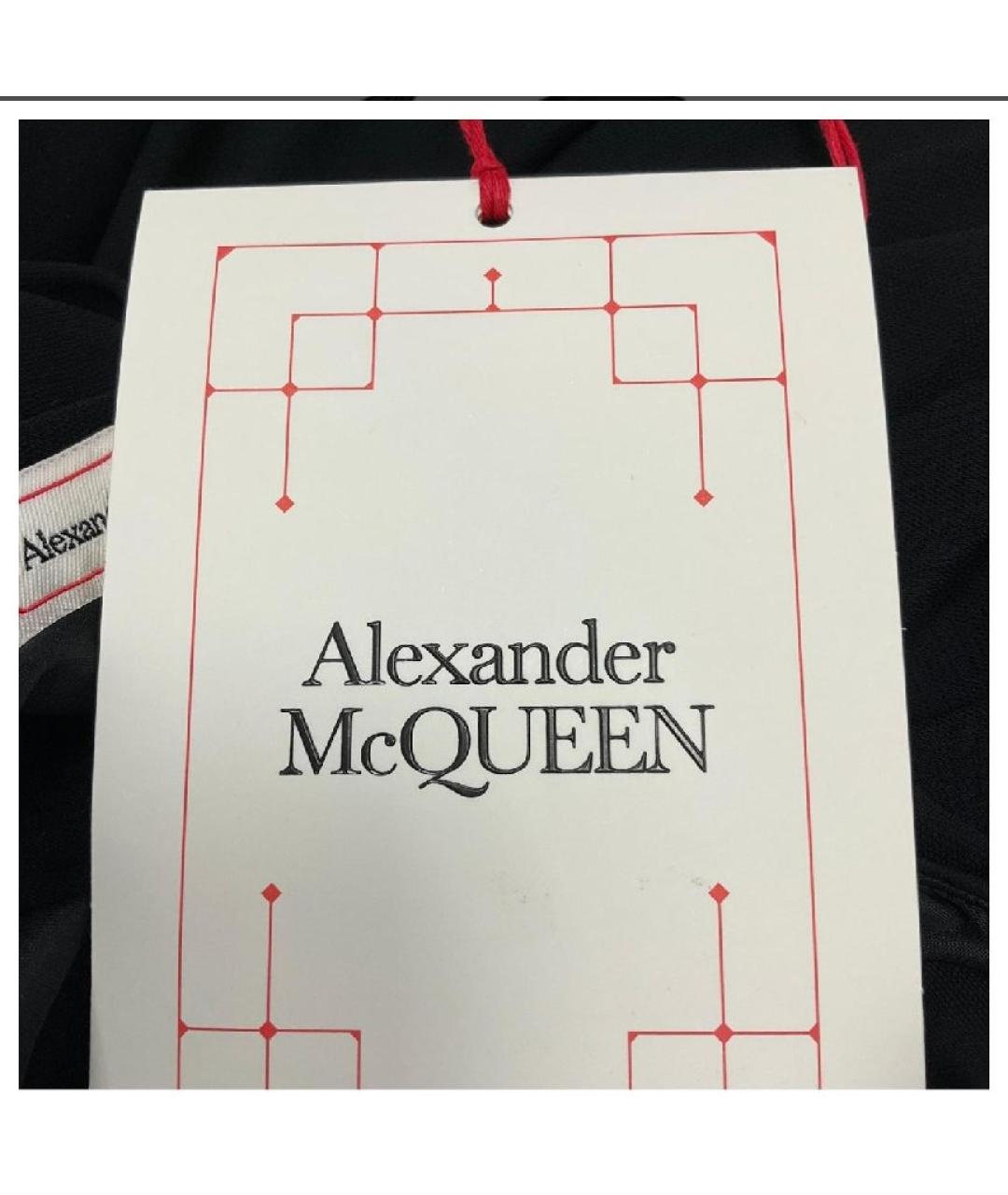 ALEXANDER MCQUEEN Черное вискозное коктейльное платье, фото 8