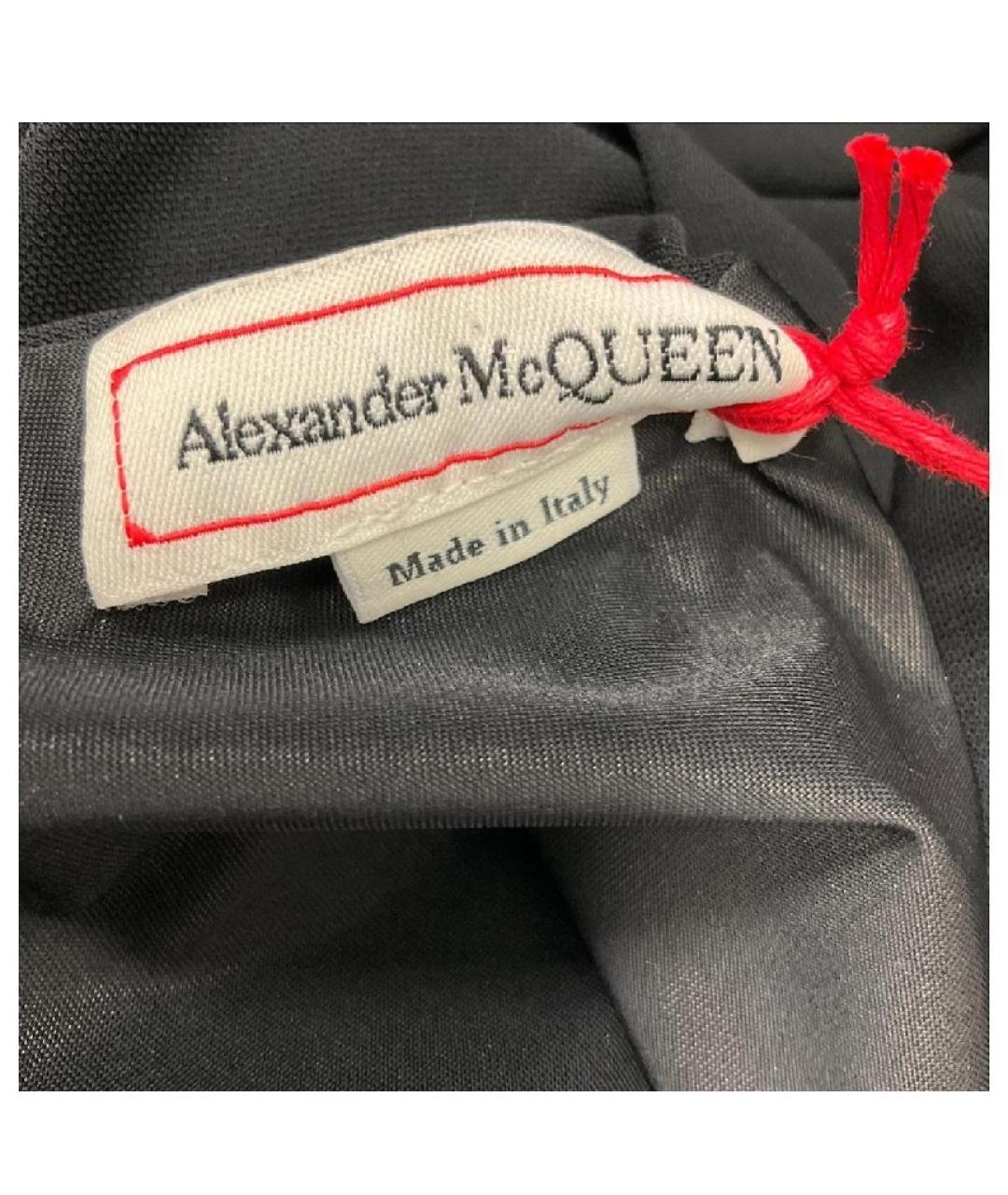 ALEXANDER MCQUEEN Черное вискозное коктейльное платье, фото 7