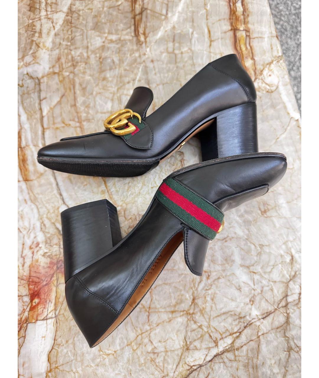 GUCCI Черные кожаные туфли, фото 3