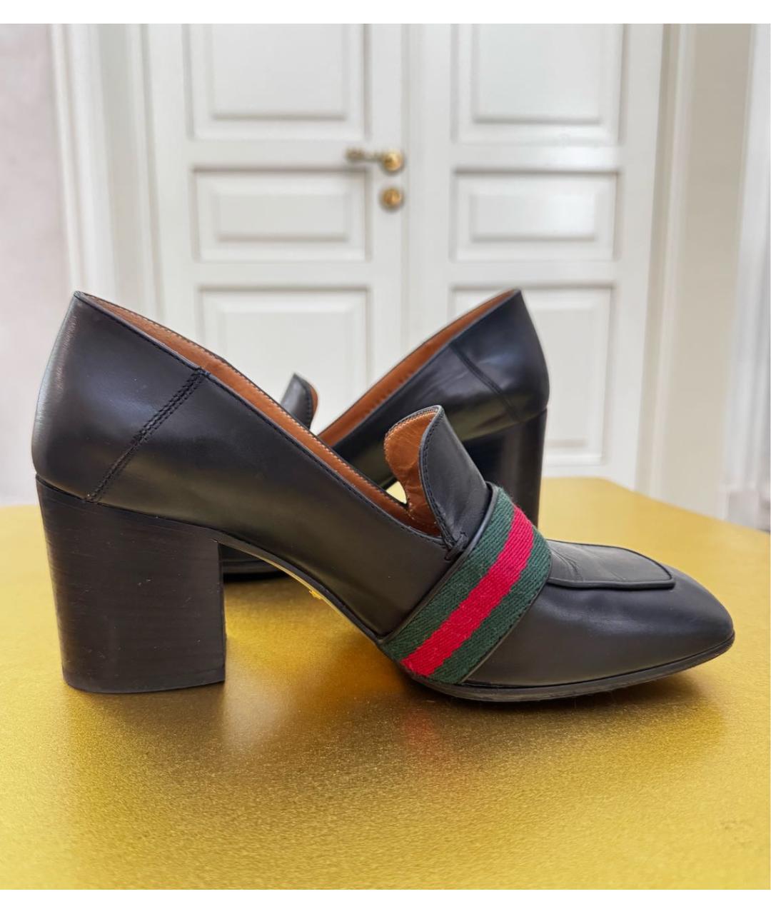 GUCCI Черные кожаные туфли, фото 7