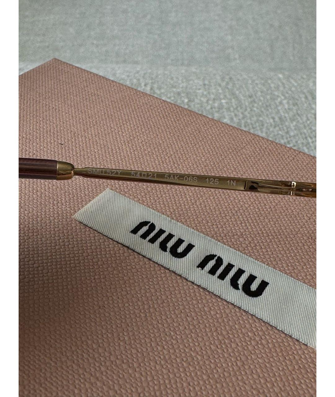 MIU MIU Розовые металлические солнцезащитные очки, фото 6