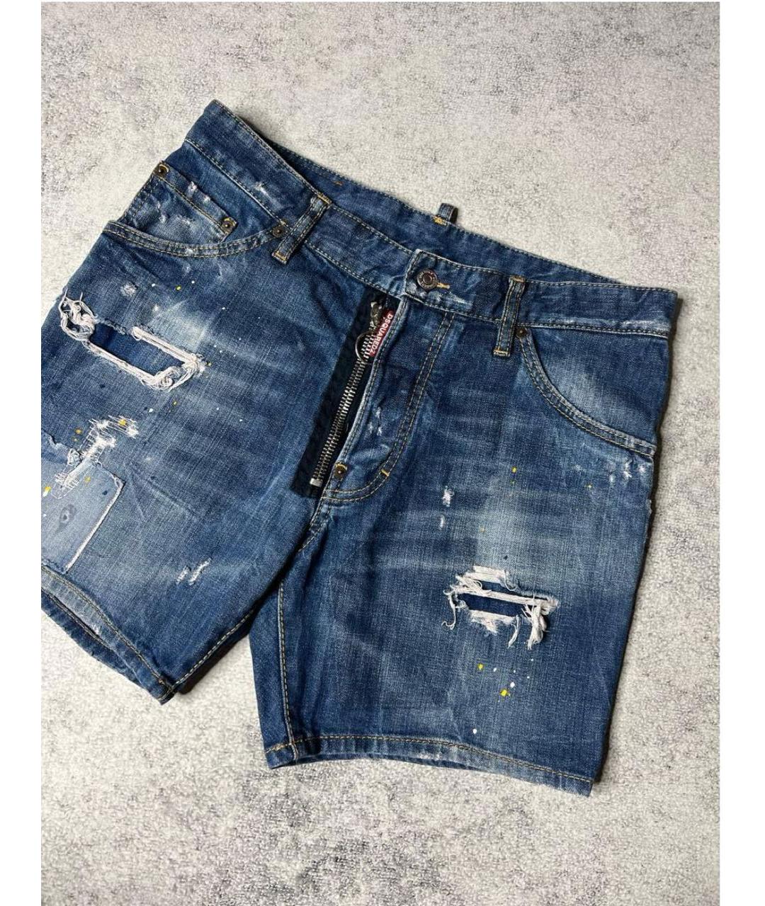DSQUARED2 Синие хлопковые шорты, фото 2