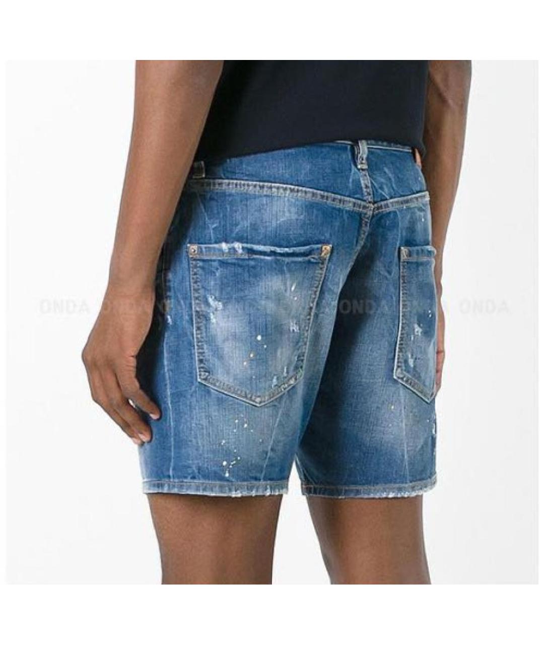 DSQUARED2 Синие хлопковые шорты, фото 8