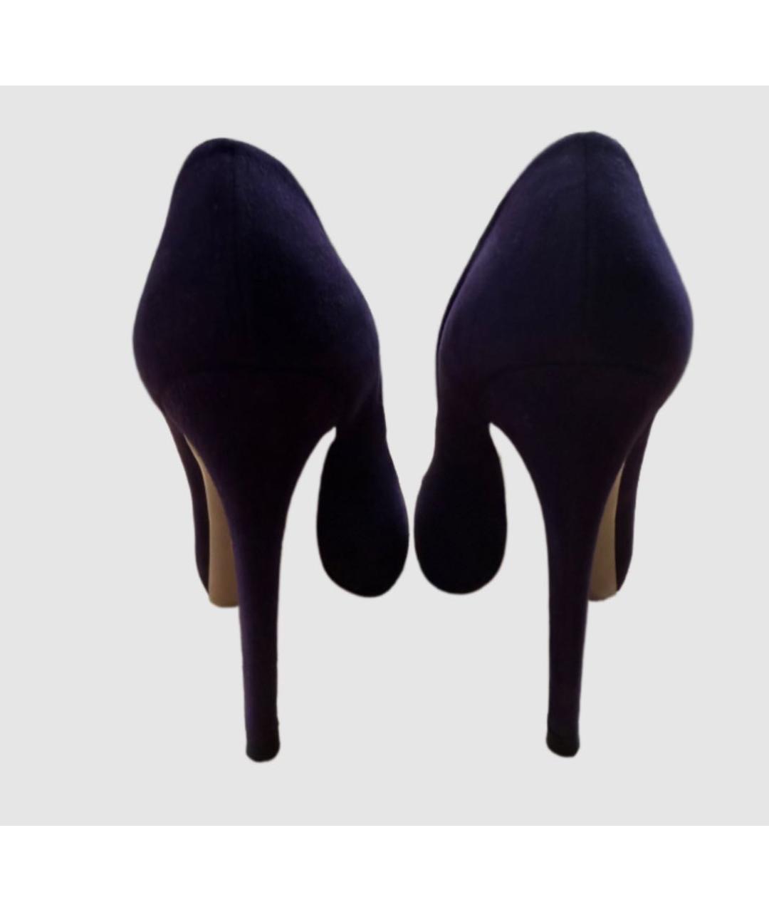 GUCCI Фиолетовые замшевые туфли, фото 4