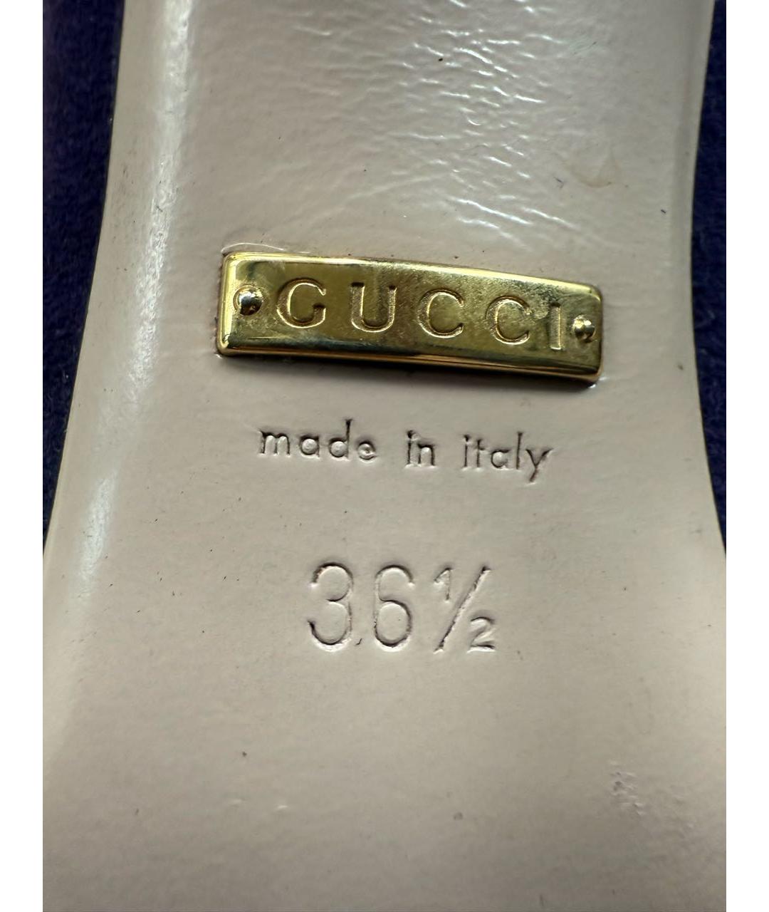 GUCCI Фиолетовые замшевые туфли, фото 6