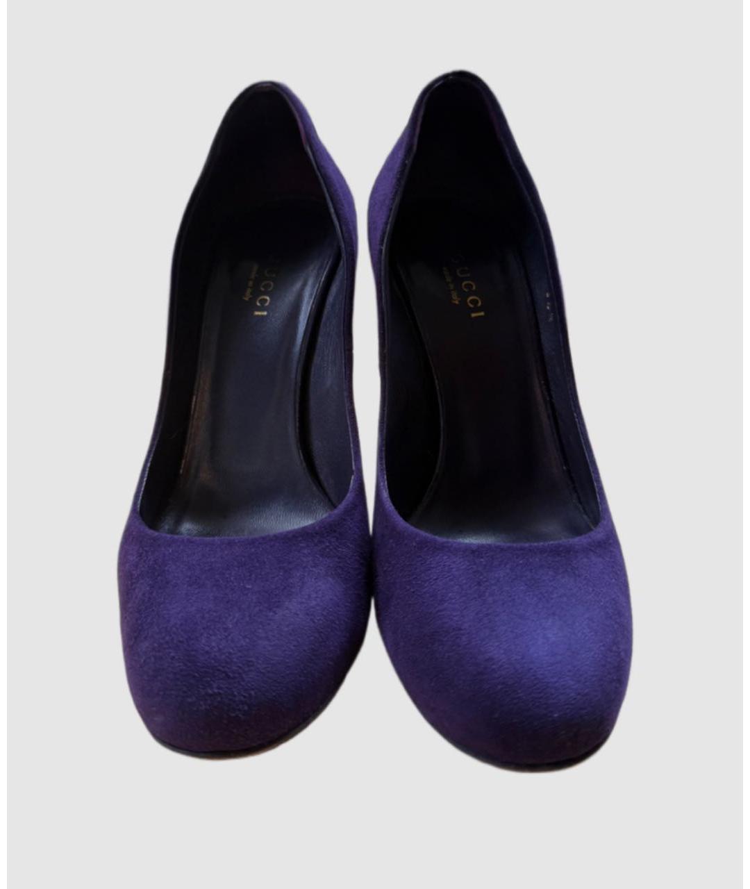 GUCCI Фиолетовые замшевые туфли, фото 2