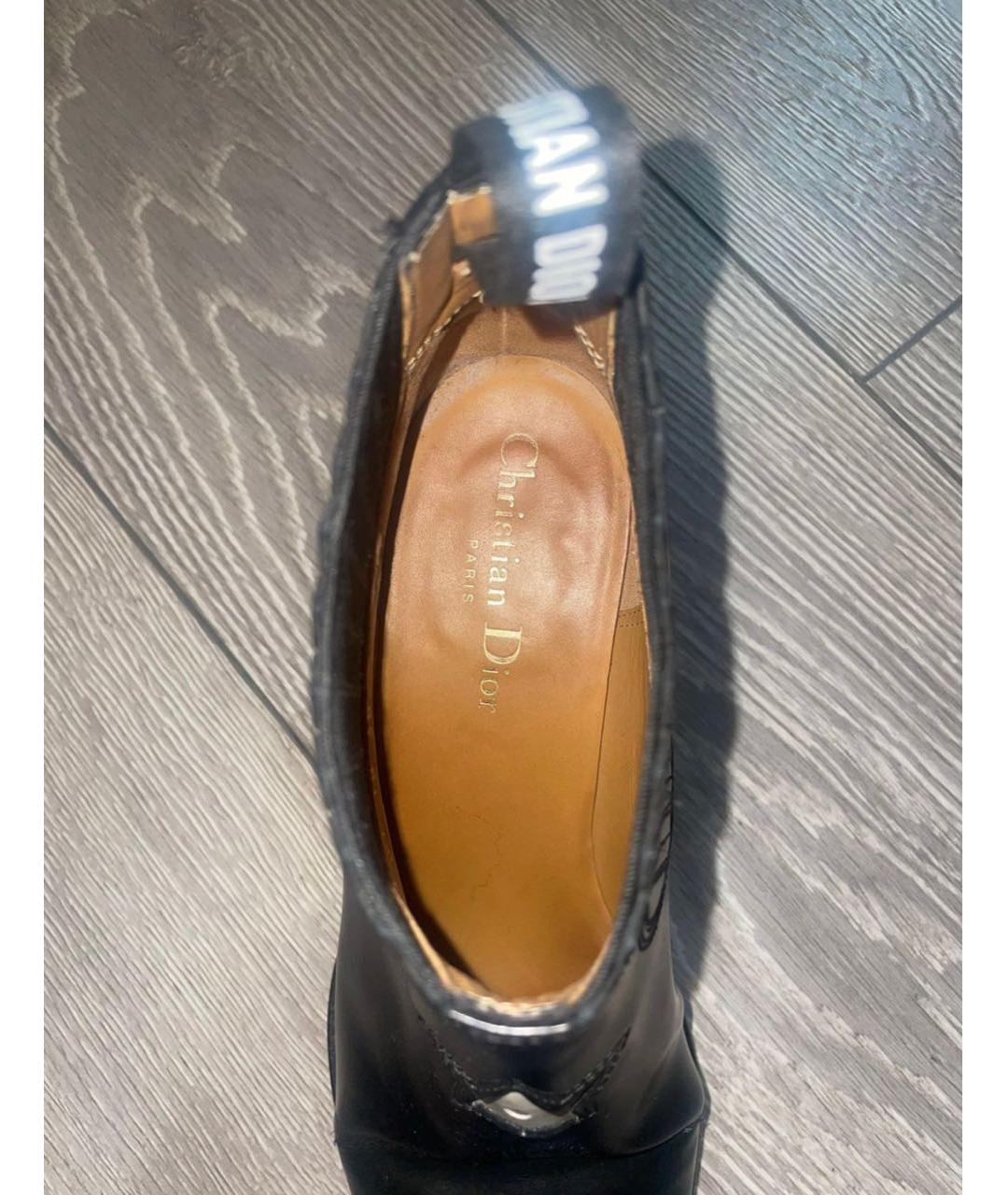 CHRISTIAN DIOR Черные кожаные полусапоги, фото 3