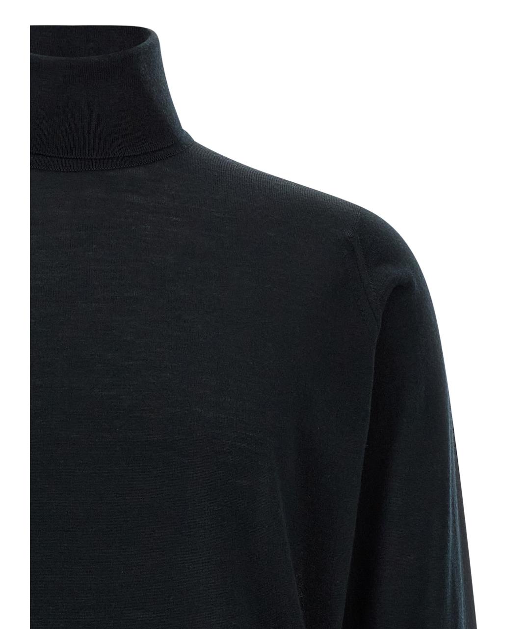 JOHN SMEDLEY Черная шерстяная водолазка, фото 3