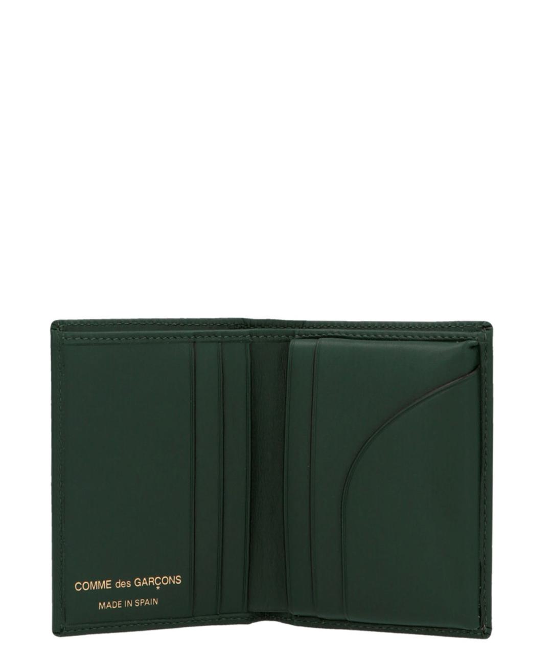 COMME DES GARÇONS WALLET Зеленый кожаный кошелек, фото 3