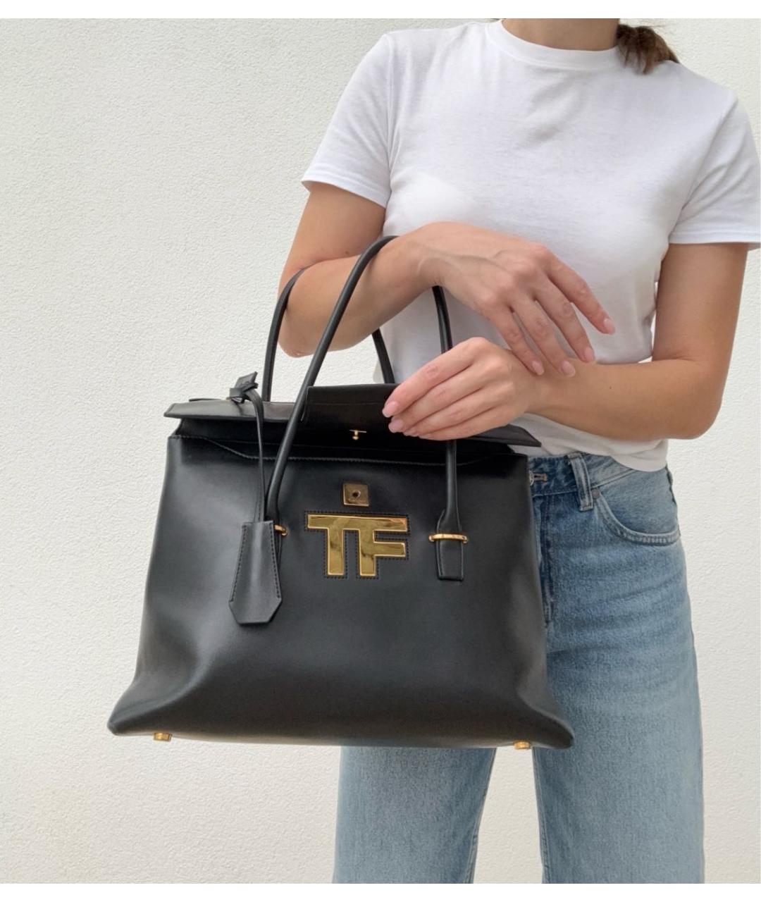 TOM FORD Черная кожаная сумка с короткими ручками, фото 6