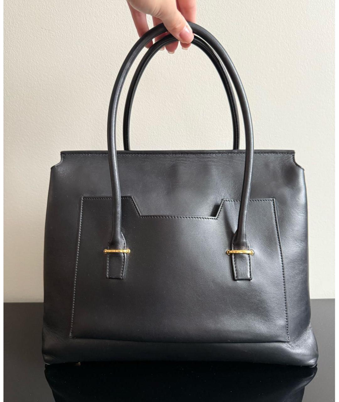 TOM FORD Черная кожаная сумка с короткими ручками, фото 3