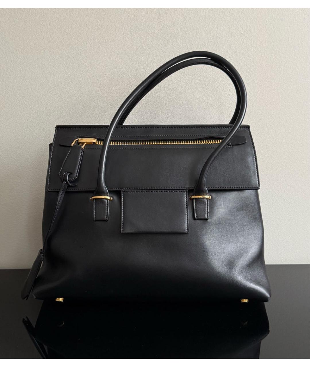 TOM FORD Черная кожаная сумка с короткими ручками, фото 2