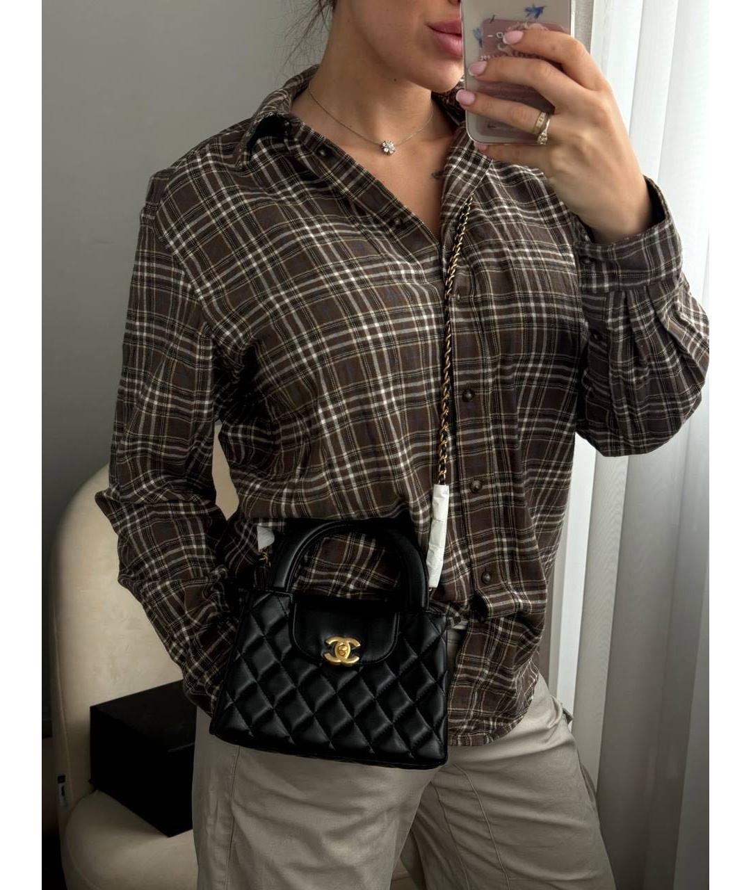 CHANEL Черная кожаная сумка с короткими ручками, фото 2