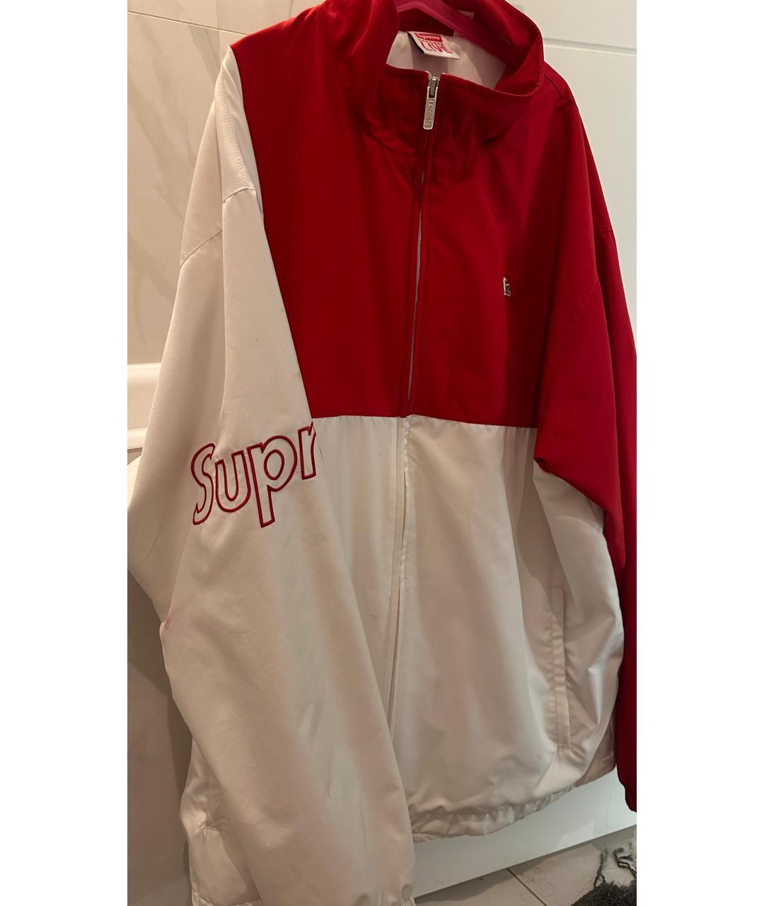 SUPREME Красная полиэстеровая спортивная куртка, фото 4