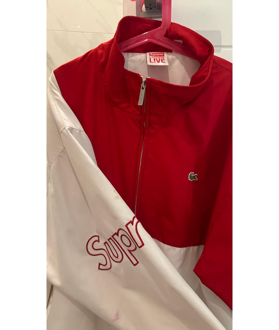 SUPREME Красная полиэстеровая спортивная куртка, фото 3