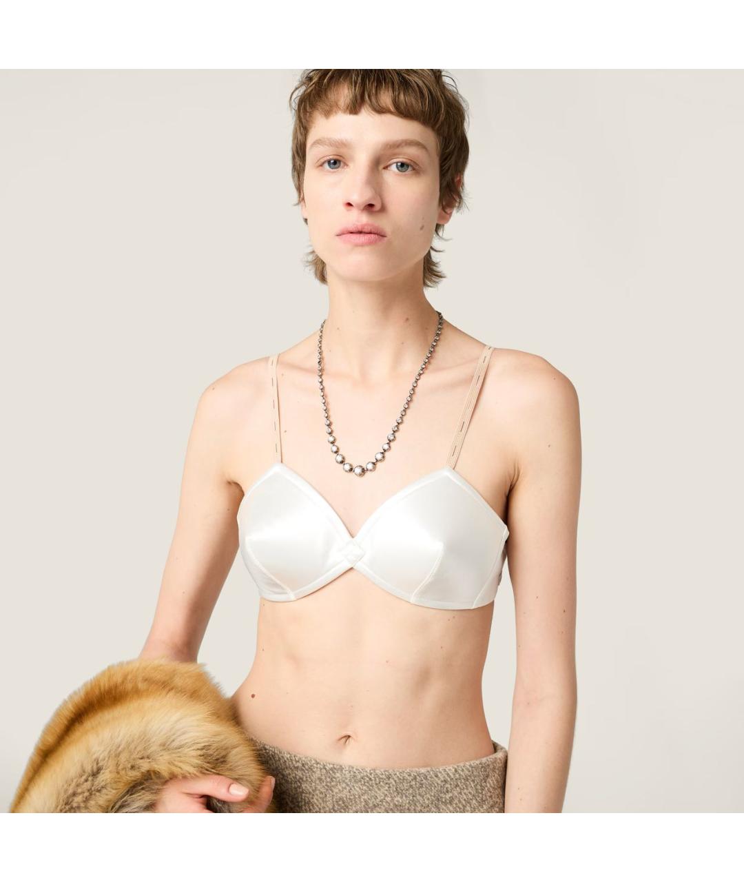 MIU MIU Белый бюстгалтеры, фото 6