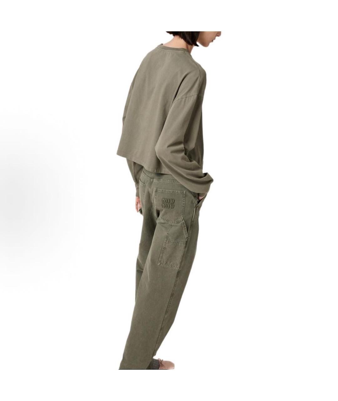 MIU MIU Хаки прямые джинсы, фото 6