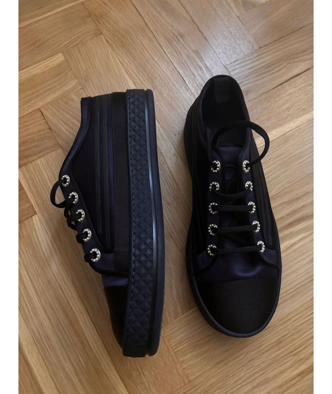 CHANEL Темно-синие текстильные кеды, фото 6