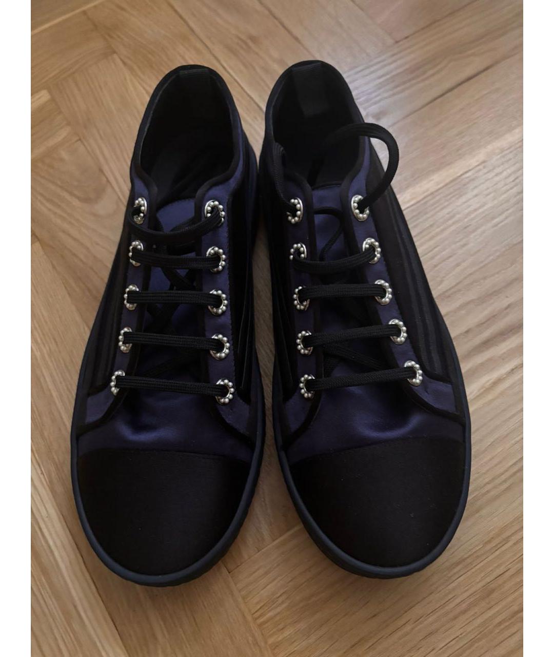 CHANEL Темно-синие текстильные кеды, фото 7