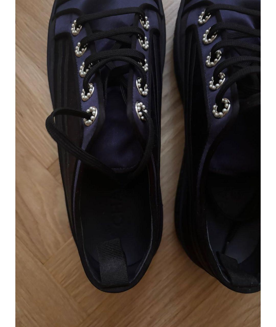 CHANEL Темно-синие текстильные кеды, фото 9