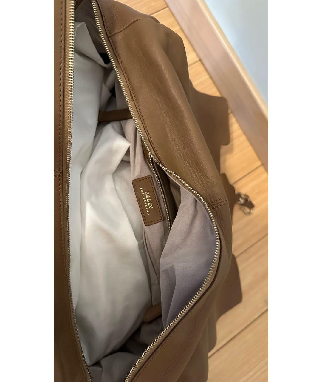 BALLY Бежевая кожаная дорожная/спортивная сумка, фото 4