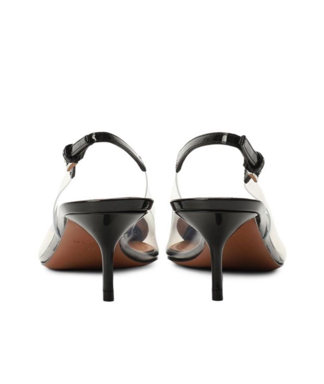 ALAIA Черные резиновые лодочки на низком каблуке, фото 4