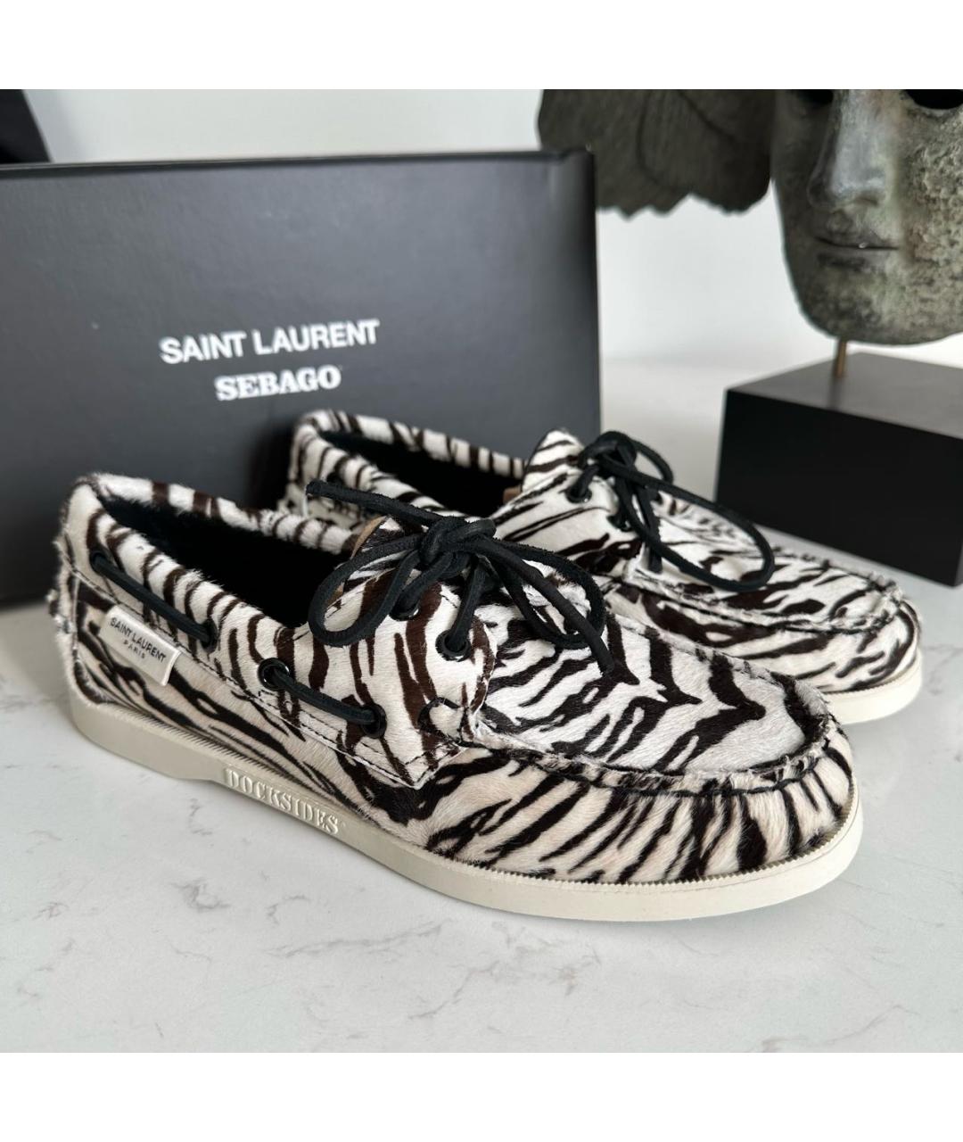 SAINT LAURENT Белые лоферы, фото 2