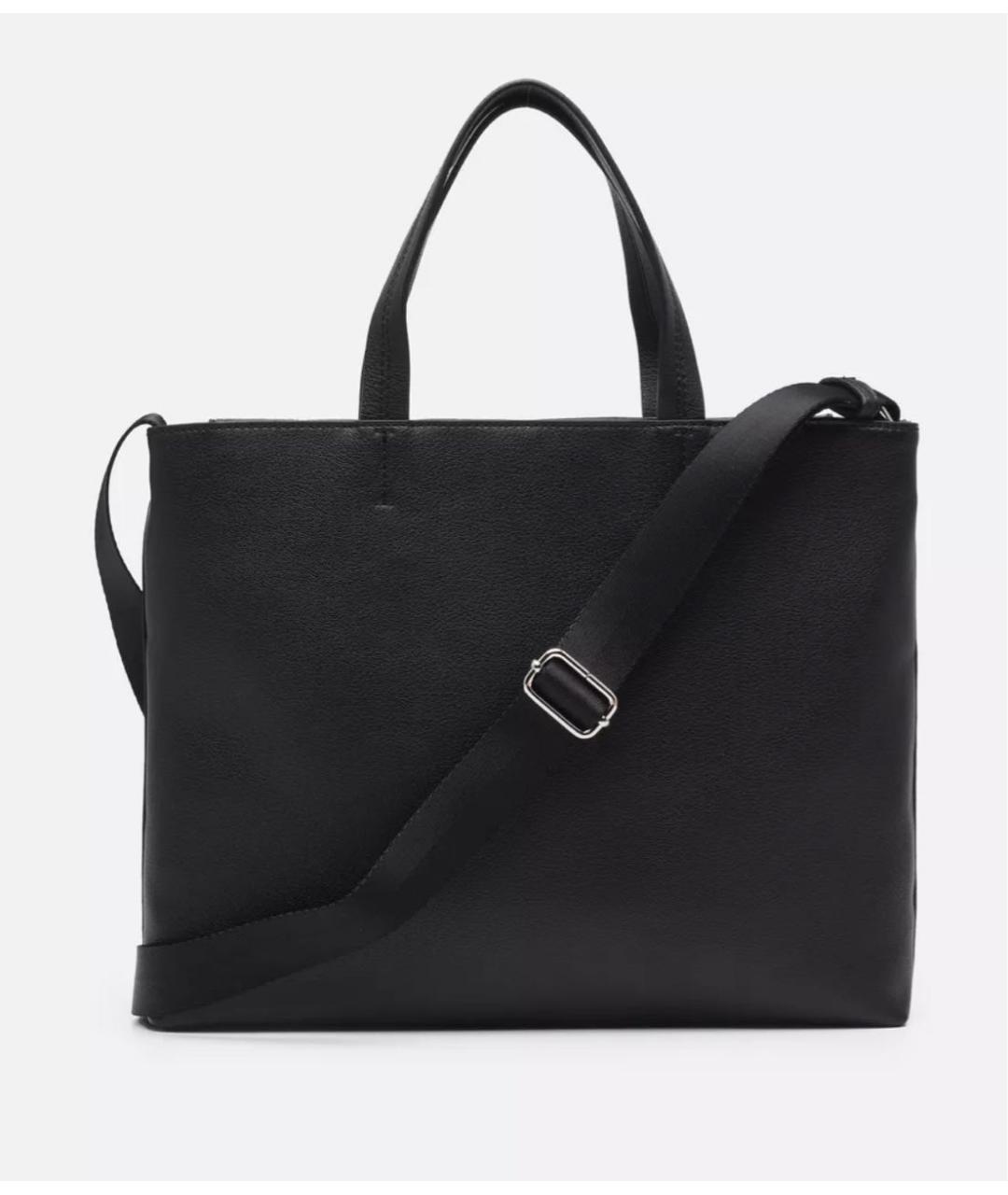 CALVIN KLEIN Черная сумка тоут из искусственной кожи, фото 2